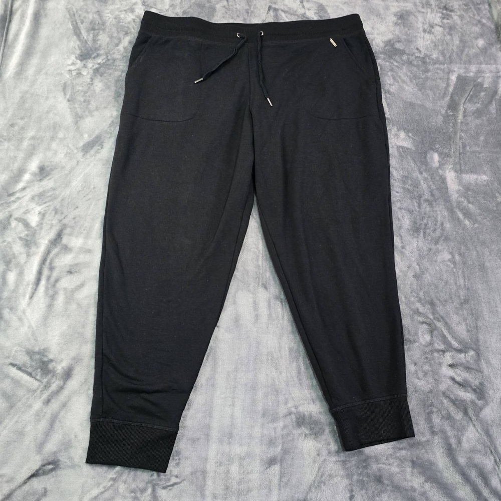 Eddie Bauer Womens Modal Jogger Pants XXL Black Soft Fleece Lounge